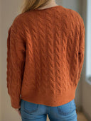 Cable-Knit Round Neck Long Sleeve Cardigan-Cardigans-Rae Collective, Women's Online Fashion Boutique Located in Phoenix, Arizona (Scottsdale Area)