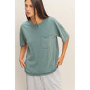 Washed Pocket Crew Neck T-Shirt