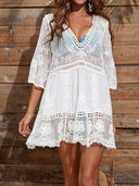 Lace Detail Plunge Cover-Up Dress-Rae Collective, Women's Online Fashion Boutique Located in Phoenix, Arizona (Scottsdale Area)