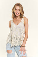 Women’s Leaf Crochet Sleeveless Tank Top