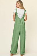 Double Take Full Size Texture Sleeveless Wide Leg Jumpsuit-Rae Collective, Women's Online Fashion Boutique Located in Phoenix, Arizona (Scottsdale Area)