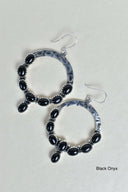 Hammered Hoop & Gemmed Loop Earring-Hoop Earrings-Rae Collective, Women's Online Fashion Boutique Located in Phoenix, Arizona (Scottsdale Area)