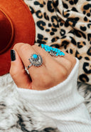 Silver Moon Turquoise Ring-Statement Rings-Rae Collective, Women's Online Fashion Boutique Located in Phoenix, Arizona (Scottsdale Area)