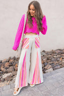 Boho Breeze Striped Wide-Leg Pants-Bottoms-Krush Kandy, Women's Online Fashion Boutique Located in Phoenix, Arizona (Scottsdale Area)