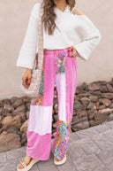 Boho Bliss Patchwork Pants-Bottoms-Krush Kandy, Women's Online Fashion Boutique Located in Phoenix, Arizona (Scottsdale Area)