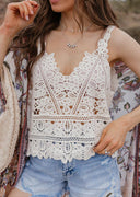 Boho Chic Crochet Cami Top-Tanks-Rae Collective, Women's Online Fashion Boutique Located in Phoenix, Arizona (Scottsdale Area)