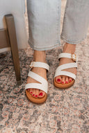 Astrid Asymmetric Strap Hexagon Buckle Sandals-Shoes-Rae Collective, Women's Online Fashion Boutique Located in Phoenix, Arizona (Scottsdale Area)