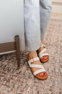 Astrid Asymmetric Strap Hexagon Buckle Sandals-Shoes-Rae Collective, Women's Online Fashion Boutique Located in Phoenix, Arizona (Scottsdale Area)