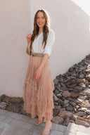 Lace Layers & Chic Dreams Ruffle Tulle Maxi Skirt-Skirts-Rae Collective, Women's Online Fashion Boutique Located in Phoenix, Arizona (Scottsdale Area)