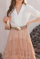 Brighter Days Metal Oval Buckle Belt-Belts-Rae Collective, Women's Online Fashion Boutique Located in Phoenix, Arizona (Scottsdale Area)