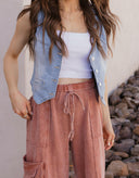 Blue Jean Baby V-Neck Denim Vest-Tops-Krush Kandy, Women's Online Fashion Boutique Located in Phoenix, Arizona (Scottsdale Area)