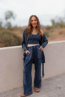 J.HER Mineral Wash Side Ribbon Bow pants-Pants-Krush Kandy, Women's Online Fashion Boutique Located in Phoenix, Arizona (Scottsdale Area)