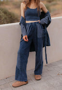 J.HER Mineral Wash Side Ribbon Bow pants-Pants-Krush Kandy, Women's Online Fashion Boutique Located in Phoenix, Arizona (Scottsdale Area)