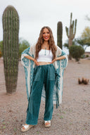 J.HER Mineral Wash Side Ribbon Bow pants-Pants-Krush Kandy, Women's Online Fashion Boutique Located in Phoenix, Arizona (Scottsdale Area)