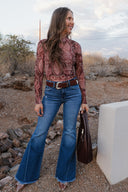 Sunset Stroll Kancan Mid-Rise Flare Jeans-Denim-Krush Kandy, Women's Online Fashion Boutique Located in Phoenix, Arizona (Scottsdale Area)