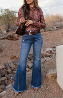 Sunset Stroll Kancan Mid-Rise Flare Jeans-Denim-Krush Kandy, Women's Online Fashion Boutique Located in Phoenix, Arizona (Scottsdale Area)