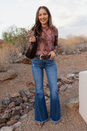 Sunset Stroll Kancan Mid-Rise Flare Jeans-Denim-Krush Kandy, Women's Online Fashion Boutique Located in Phoenix, Arizona (Scottsdale Area)