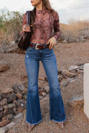 Sunset Stroll Kancan Mid-Rise Flare Jeans-Denim-Krush Kandy, Women's Online Fashion Boutique Located in Phoenix, Arizona (Scottsdale Area)