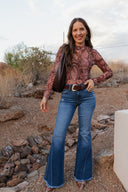 Sunset Stroll Kancan Mid-Rise Flare Jeans-Denim-Krush Kandy, Women's Online Fashion Boutique Located in Phoenix, Arizona (Scottsdale Area)
