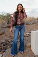 Sunset Stroll Kancan Mid-Rise Flare Jeans-Denim-Krush Kandy, Women's Online Fashion Boutique Located in Phoenix, Arizona (Scottsdale Area)