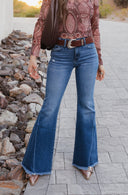 Sunset Stroll Kancan Mid-Rise Flare Jeans-Denim-Rae Collective, Women's Online Fashion Boutique Located in Phoenix, Arizona (Scottsdale Area)