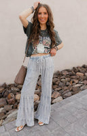 Rambling Rose Mineral Wash Flare LoungePants-Pants-Krush Kandy, Women's Online Fashion Boutique Located in Phoenix, Arizona (Scottsdale Area)