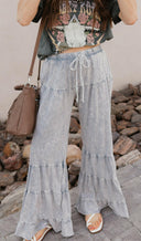 Rambling Rose Mineral Wash Flare LoungePants-Pants-Krush Kandy, Women's Online Fashion Boutique Located in Phoenix, Arizona (Scottsdale Area)