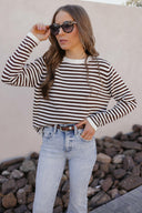 Long Sleeve Stripe Sweater-Sweaters-Rae Collective, Women's Online Fashion Boutique Located in Phoenix, Arizona (Scottsdale Area)