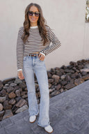 Long Sleeve Stripe Sweater-Sweaters-Krush Kandy, Women's Online Fashion Boutique Located in Phoenix, Arizona (Scottsdale Area)