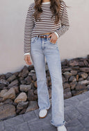 Long Sleeve Stripe Sweater-Sweaters-Krush Kandy, Women's Online Fashion Boutique Located in Phoenix, Arizona (Scottsdale Area)