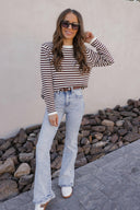 Long Sleeve Stripe Sweater-Sweaters-Krush Kandy, Women's Online Fashion Boutique Located in Phoenix, Arizona (Scottsdale Area)