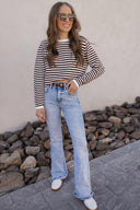 Long Sleeve Stripe Sweater-Sweaters-Krush Kandy, Women's Online Fashion Boutique Located in Phoenix, Arizona (Scottsdale Area)