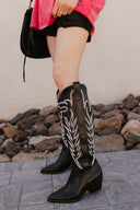 CELINA Embroidered Knee-High Boots-Shoes-Krush Kandy, Women's Online Fashion Boutique Located in Phoenix, Arizona (Scottsdale Area)