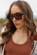 Havana Acetate Aviator Sunglasses-Sunglasses-Rae Collective, Women's Online Fashion Boutique Located in Phoenix, Arizona (Scottsdale Area)