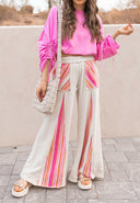 Boho Breeze Striped Wide-Leg Pants-Bottoms-Krush Kandy, Women's Online Fashion Boutique Located in Phoenix, Arizona (Scottsdale Area)