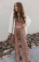 Rambling Rose Mineral Wash Flare LoungePants-Pants-Rae Collective, Women's Online Fashion Boutique Located in Phoenix, Arizona (Scottsdale Area)