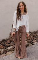Rambling Rose Mineral Wash Flare LoungePants-Pants-Rae Collective, Women's Online Fashion Boutique Located in Phoenix, Arizona (Scottsdale Area)
