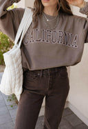 California Embroidered Crewneck-Sweatshirts-Rae Collective, Women's Online Fashion Boutique Located in Phoenix, Arizona (Scottsdale Area)