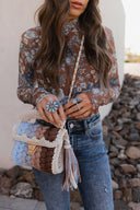 Pretty In Blue Bloom Mesh Long Sleeve Top-Tops-Krush Kandy, Women's Online Fashion Boutique Located in Phoenix, Arizona (Scottsdale Area)