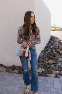 Pretty In Blue Bloom Mesh Long Sleeve Top-Tops-Rae Collective, Women's Online Fashion Boutique Located in Phoenix, Arizona (Scottsdale Area)