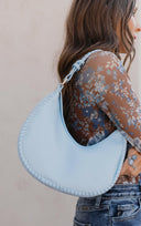 Aria Whipstitch Crescent Shoulder Bag-handbags-Krush Kandy, Women's Online Fashion Boutique Located in Phoenix, Arizona (Scottsdale Area)