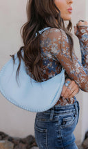 Aria Whipstitch Crescent Shoulder Bag-handbags-Krush Kandy, Women's Online Fashion Boutique Located in Phoenix, Arizona (Scottsdale Area)