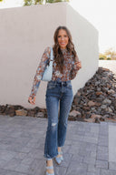 Pretty In Blue Bloom Mesh Long Sleeve Top-Tops-Krush Kandy, Women's Online Fashion Boutique Located in Phoenix, Arizona (Scottsdale Area)