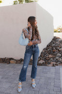 Pretty In Blue Bloom Mesh Long Sleeve Top-Tops-Krush Kandy, Women's Online Fashion Boutique Located in Phoenix, Arizona (Scottsdale Area)