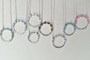 Luna's Crescent Gemstone Necklace-Pendant Necklaces-Krush Kandy, Women's Online Fashion Boutique Located in Phoenix, Arizona (Scottsdale Area)