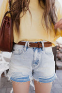 KANCAN High Rise Raw Hem Denim Shorts-Denim-Rae Collective, Women's Online Fashion Boutique Located in Phoenix, Arizona (Scottsdale Area)