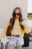 Butter Yellow Boat Neck Long Sleeve Top-Tops-Rae Collective, Women's Online Fashion Boutique Located in Phoenix, Arizona (Scottsdale Area)
