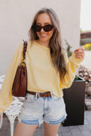 Butter Yellow Boat Neck Long Sleeve Top-Tops-Rae Collective, Women's Online Fashion Boutique Located in Phoenix, Arizona (Scottsdale Area)