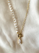 Morgan Clear Crystal Bead Gold Pendant Necklace-Necklace-Krush Kandy, Women's Online Fashion Boutique Located in Phoenix, Arizona (Scottsdale Area)