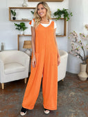 Double Take Full Size Texture Sleeveless Wide Leg Jumpsuit-Rae Collective, Women's Online Fashion Boutique Located in Phoenix, Arizona (Scottsdale Area)